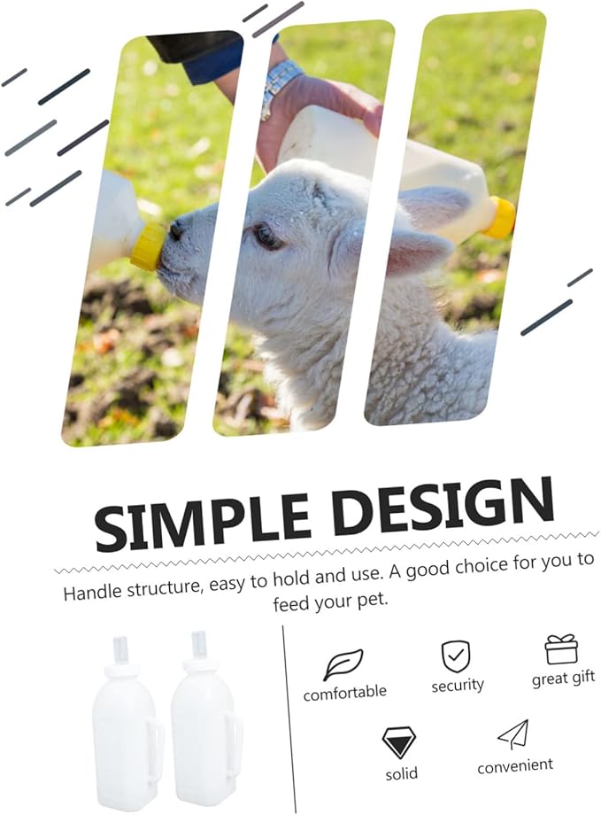 Happyyami 2pcs Calf Milk Bottles Kitten Puppy Pet Nursing Bottle for Puppy Milk Replacer