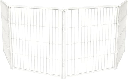 FXW Homeplus Unleashed Indoor Dog Playpen - Stress-Free and Safe Play, Heavy Duty 32 Inch 4 Panels Dog Pen for Small and Medium Dogs, White│Patented