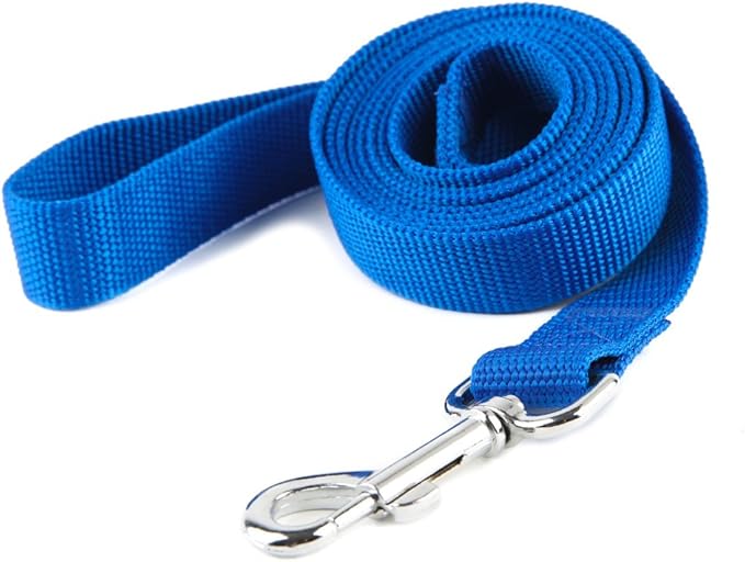 Nylon Dog Training Leash, Traction Rope, 4Ft /5 Foot /6 Feet Long, 5/8 inch 3/4 Inch 1 Inch Wide, for Small and Medium Dogs (5/8'' x 4 FT, Blue)
