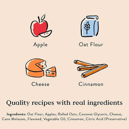 Bocce's Bakery Apple Juice Box Treats for Dogs, Wheat-Free Everyday Dog Treats, Made with Real Ingredients, Baked in The USA, Natural Soft & Chewy Cookies, 6 oz