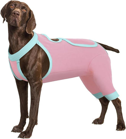 IDOMIK Recovery Suit for Dogs Hind Legs|Dog Surgery Suit for Female Spay Male Neuter,Dog Leg Sleeve to Stop Licking Rear Legs,Long Sleeves Wound Cover Onesie Shirt for Dogs,Cone Collar Alternative