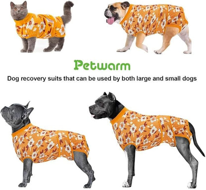 PetWarm Recovery Suit for Pets – Pet Dog Cat After Surgery Onesie for Male & Female Pets – Post-Spay & Neuter, Weaning, Prevents Licking – Cotton Protect Pet Abdominal– Pet E-Collar Alternative, XS