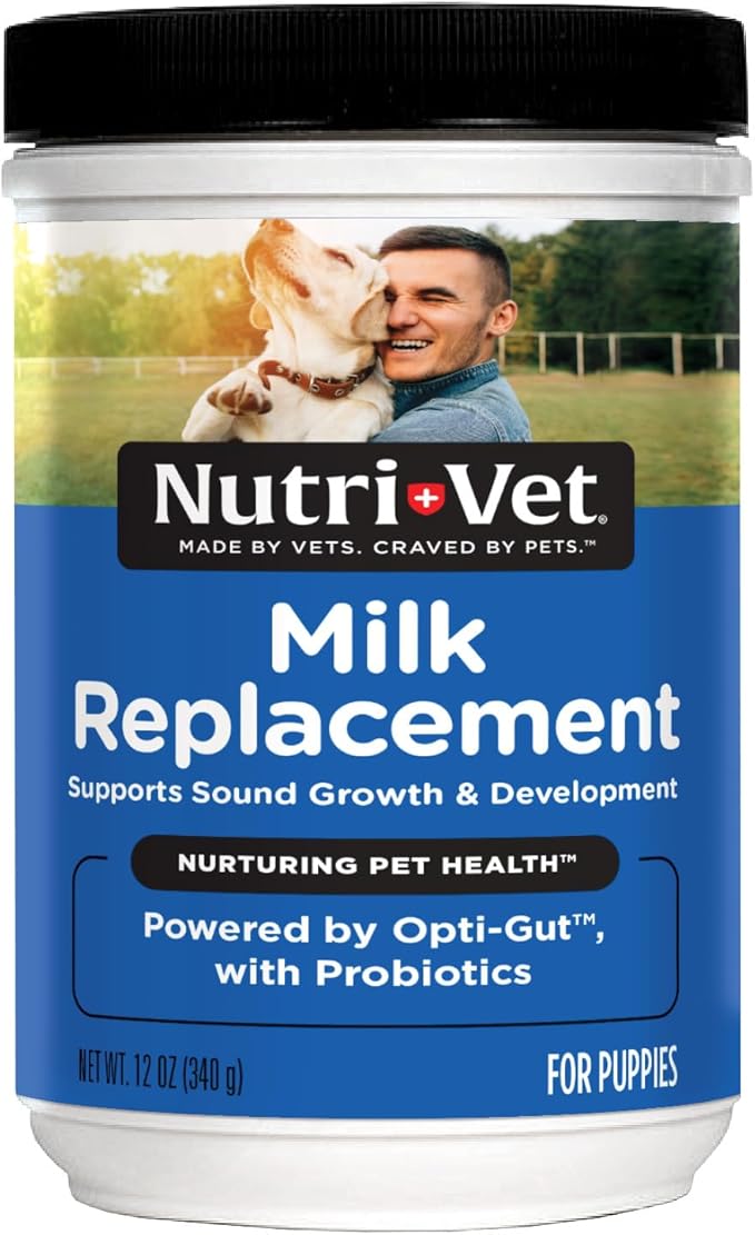 Nutri-Vet Milk Replacer For Puppies, Powdered Milk, Newborn Puppy Feeding, Dog Essentials, Dog Care, Veterinarian Recommended Dog Essentials, Whelping Supplies, Food Replacer, 12oz