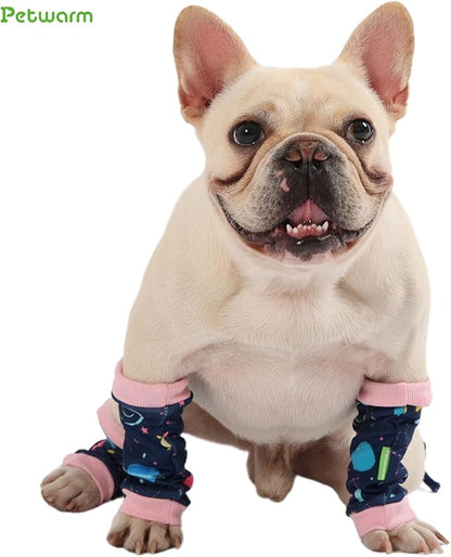 PetWarm Dog Recovery Sleeve 4pcs Set, Dog Leg Sleeve, Ideal for Comfort and Support During Pet Recovery, Suitable for Active or Support Recoverying Pet Use, Pink, L