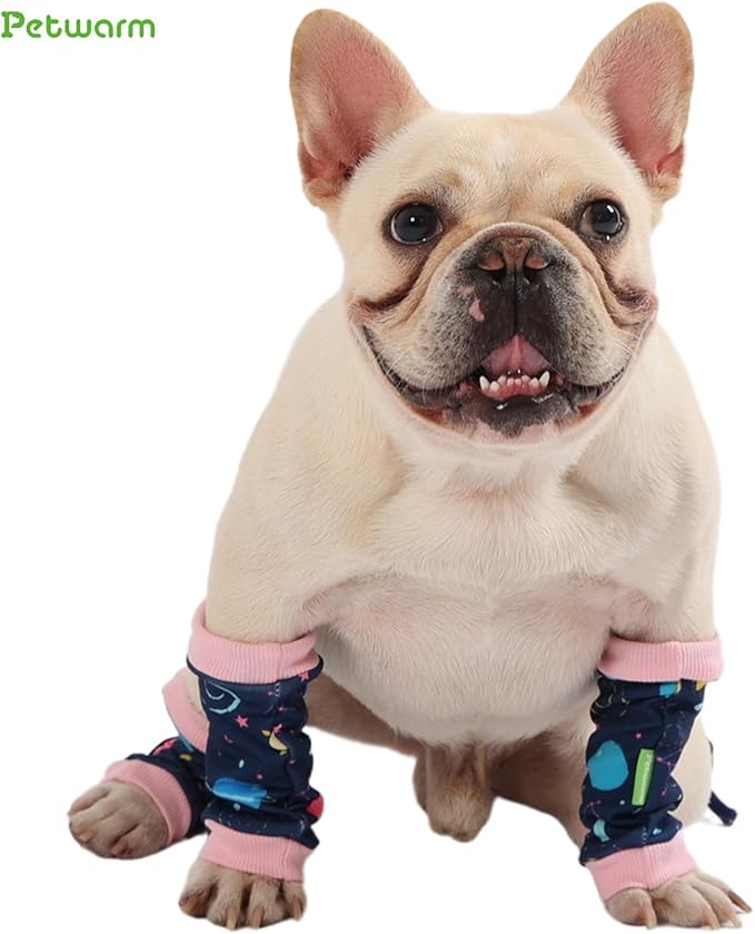 PetWarm Dog Recovery Sleeve 4pcs Set, Dog Leg Sleeve, Ideal for Comfort and Support During Pet Recovery, Suitable for Active or Support Recoverying Pet Use, Pink, S
