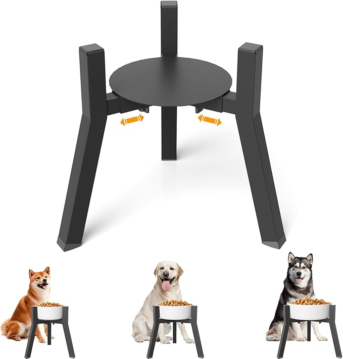 Elevated Dog Bowl Stand for Large Dogs with Tray, Adjustable Width 7-10.6", Raised Food Water Bowl Stand, Bowl NOT Included