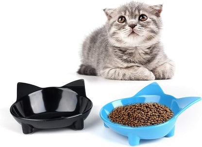 Skrtuan Set of 2 Non-Slip Cat & Dog Bowls – Wide, Shallow Food and Water Dishes for Whisker Fatigue Relief, No Spill, Safe Food-Grade Pet Bowls for Cats, Small Dogs, Kittens, Puppies & Rabbits