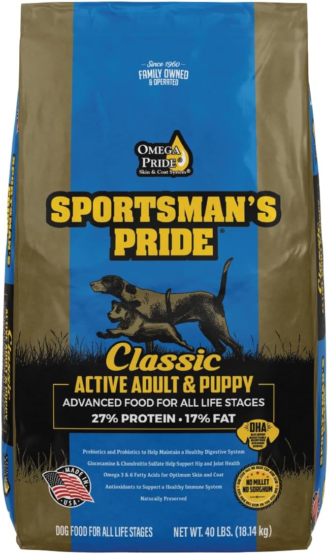 Sportsman's Pride Classic 27/17 Active Adult & Puppy Dry Dog Food, 40-lb Bag
