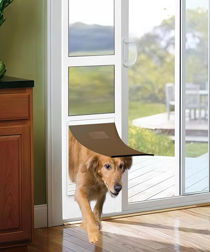 Large Dog Door for Sliding Glass Door FAMIGRO, Dog Door for Aluminum Frame Sliders,White Frame,Adjustable Height 78" to 82", Patio Sliding Door for Large Dogs Up to 100 lb