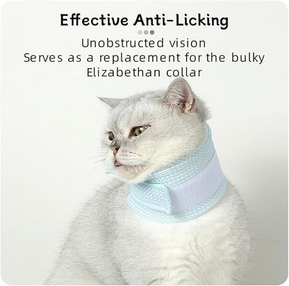 Cat Neck Brace Cover - Breathable Elizabethan Collar for Post-Surgery Recovery Anti-Lick Wound Adjustable Protective Cervical Cone for Small Medium Large Dogs Cats (Neck Girth 11.0-13.8" Depth4.7