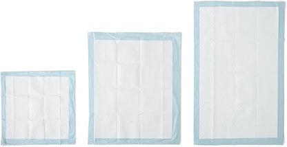 Amazon Basics Leak-Proof Dog and Puppy Potty Training Pee Pads with Quick-Dry 5-Layer Design, Housebreaking, Standard Absorbency, X-Large, 28 x 34 Inch, Blue & White, 60-Pack