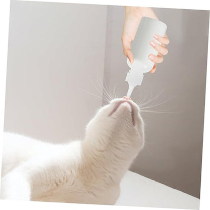 4pcs Silicone Pet Nursing Bottles for Kitten Formula Milk Replacer Easy Clean Reusable Cat Bottle Caps