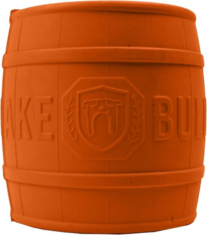 BULLYMAKE Orange Toss N' Treat Keg Toy for Dogs, Durable Rubber Dog Toys for Aggressive Chewers, Dental Stimulating, Treat Dispensing, Boredom Busting, Pet Supplies, Made in USA