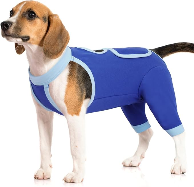 IDOMIK Recovery Suit for Dogs Hind Legs|Dog Surgery Suit for Female Spay Male Neuter,Dog Leg Sleeve to Stop Licking Rear Legs,Long Sleeves Wound Cover Onesie Shirt for Dogs,Cone Collar Alternative