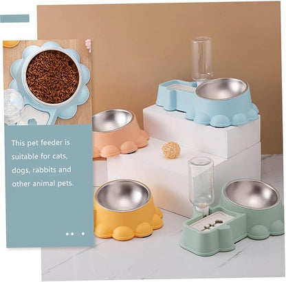 Kisangel 1 Set Adorable Dog Feeder and Water Dispenser Convenient Automatic Pet Bowl Non Slip Design for Cats Dogs Pet Stores