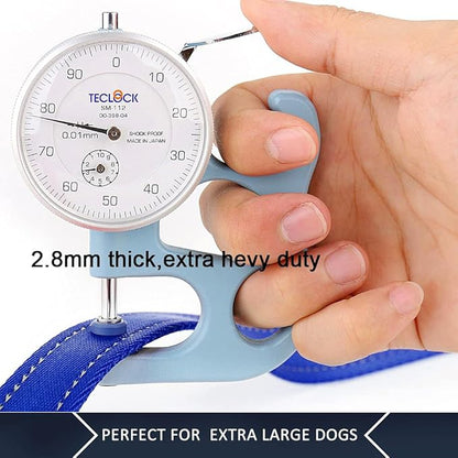 Plutus Pet Double Handle Dog Leash 5ft, Heavy Duty, Reflective Dual Handle Dog Leash for Safety Training, for Medium Large Dogs,2 Handle Leads(Navy Blue)