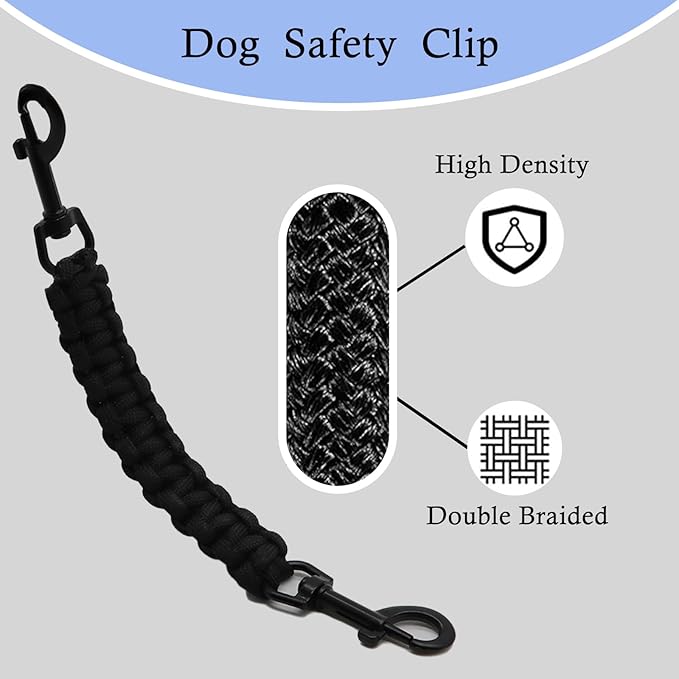 2 PCS Dog Collar Safety Clips, Dual Clasps 360 Degree Rotating Buckle,Collar Spare Clip Connector for Dog Harness Prong Collar (Black)