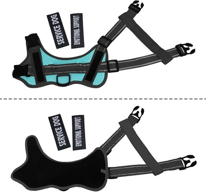 voopet Service Dog Harness, Emotional Support Pet Vest Harness, Reflective Breathable & Adjustable No Pull ESA Harness for Small Medium Large Dogs (with 4 PCS Removeable Tags),X Small (Pack of 1)
