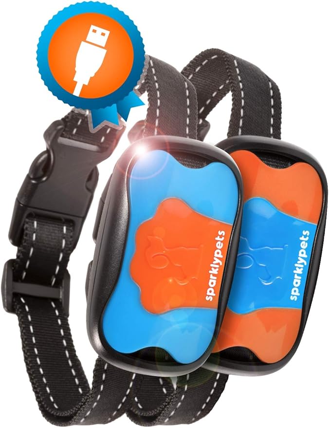 Humane Dog Bark Collar 2 Pack | Anti Barking Training Collar | Vibrating, No Shock Stop Barking for Small Medium Large Dogs | Excessive Barking Pet Corrector, (Rechargeable)