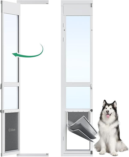 3 Flap XLarge Dog Door for Sliding Glass Door, Openable Pet Door for Sliding Glass Doors, Adjustable 91 7/16" to 96" Slider Height-Pets Up to 220 Lb (Extra Large Size)