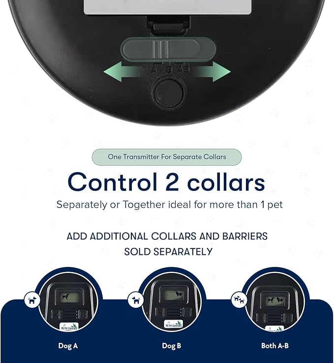 My Pet Command, Indoor Pet Barrier Adjustable Range, Static Tone Correction, Hidden Fence for Dogs Containment Collar, Wireless Pet Gate Keeps Areas Off Limits, Rechargeable Collars Extra Barrier only