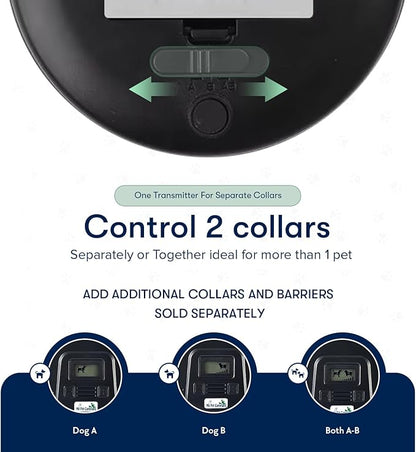 My Pet Command, Indoor Pet Barrier Adjustable Range, Static and Tone Correction, Hidden Fence for Dogs Containment Collar, Wireless Pet Gate Keeps Areas Off Limits, Rechargeable Collars 1 Collar kit