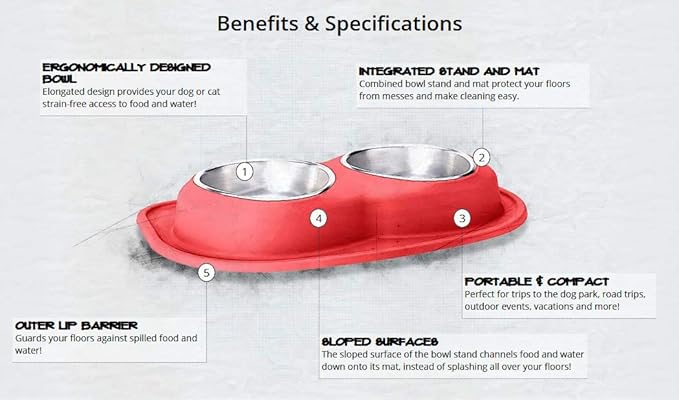 WeatherTech Double Low Pet Feeding System - Compact and Portable Dog/Cat Food and Water Station - 16 oz (2 Cups) Tan (DL1602TN)
