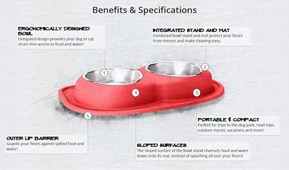 WeatherTech Double Low Pet Feeding System w/Plastic Dog/Cat Bowls - 8 oz (1 Cup) Tan (PDL0801TN)