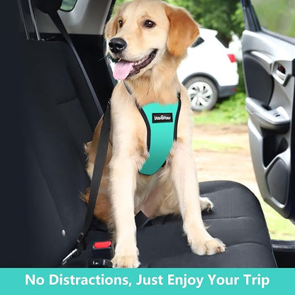 VavoPaw Dog Seat Belt, Safety Vest Dog Car Harness with Adjustable Buckle Dog Seat Belt for Vehicle Nylon Pet Safety Seat Belts Heavy Duty(XXL, Blue)