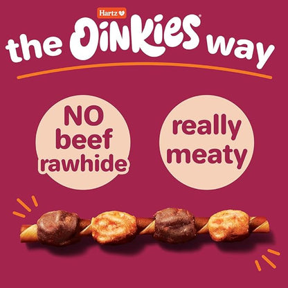 Hartz Oinkies Hearty Kabob Dog Treats with 100% Real Chicken, Duck, Sweet Potato & Carrot, Rawhide-Free, Natural Dog Treats, Highly Digestible Long Lasting Chews, 36 Count