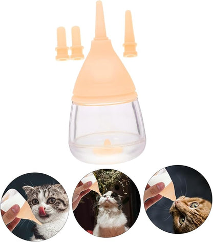 Kitten Feeding Bottle for Newborns Safe and Reusable Puppy Milk Feeder Lightweight and Portable Nursing Bottle for Kittens and Puppies Easy to Clean Yellow