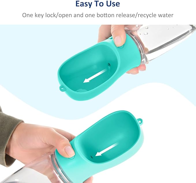 WePet Portable Dog Water Bottle, 19 OZ, Leak Proof Puppy Water Dispenser with Drinking Feeder for Pets Outdoor Walking, Hiking, Travel, Food Grade Plastic