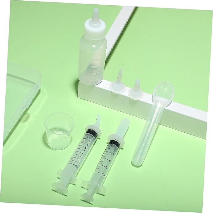 Mikikit Pet Supplies Puppy Kitten Feeding Tools Nursing Bottle Set Animal Milk Bottles Nipple