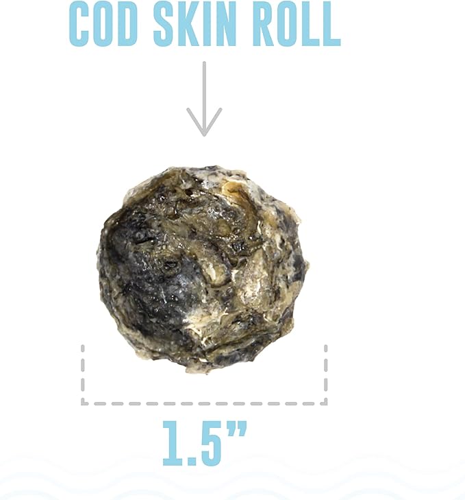 Icelandic+ Skin Rolls: Cod - 3oz Bag,Dog Treats,Pure Wild-Caught Air-Dried Fish,Ingredient Snacks,Pe Chews,Just The Fish Nothing Else,(Pack of 2)