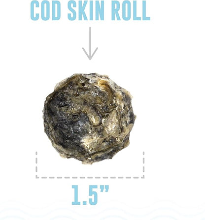 Icelandic+ Skin Rolls: Cod - 3oz Bag,Dog Treats,Pure Wild-Caught Air-Dried Fish,Ingredient Snacks,Pe Chews,Just The Fish Nothing Else,(Pack of 2)