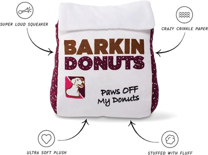 Fringe Studio Plush Dog Toy, BARKIN Donuts Donut Bag(289735)