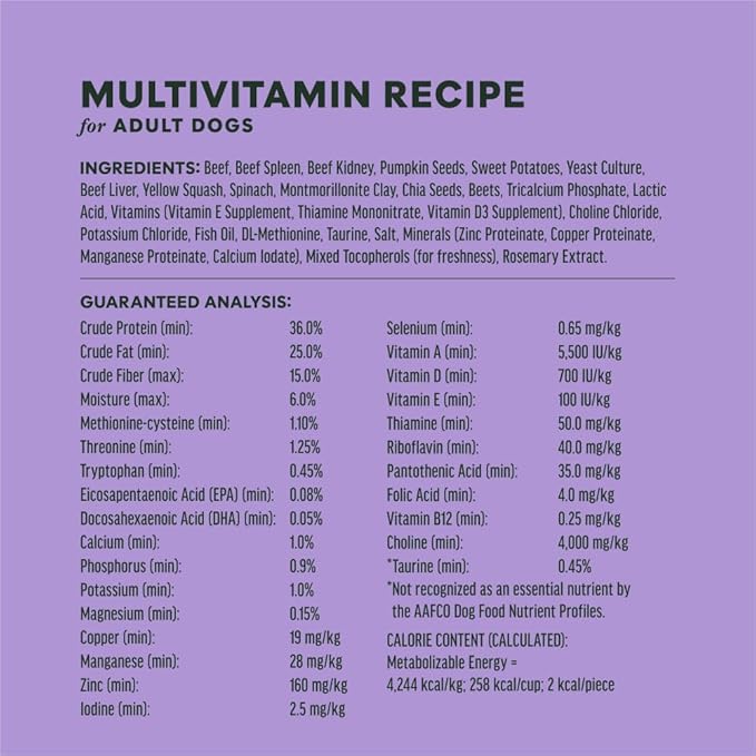 Instinct RawBoost Functional Mixers, Freeze Dried Dog Food Topper, Grain-Free, Real Beef - Multivitamin for Adults, 12.5 oz. Bag