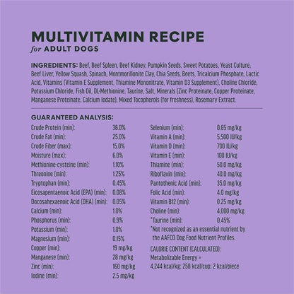 Instinct RawBoost Functional Mixers, Freeze Dried Dog Food Topper, Grain-Free, Real Beef - Multivitamin for Adults, 12.5 oz. Bag