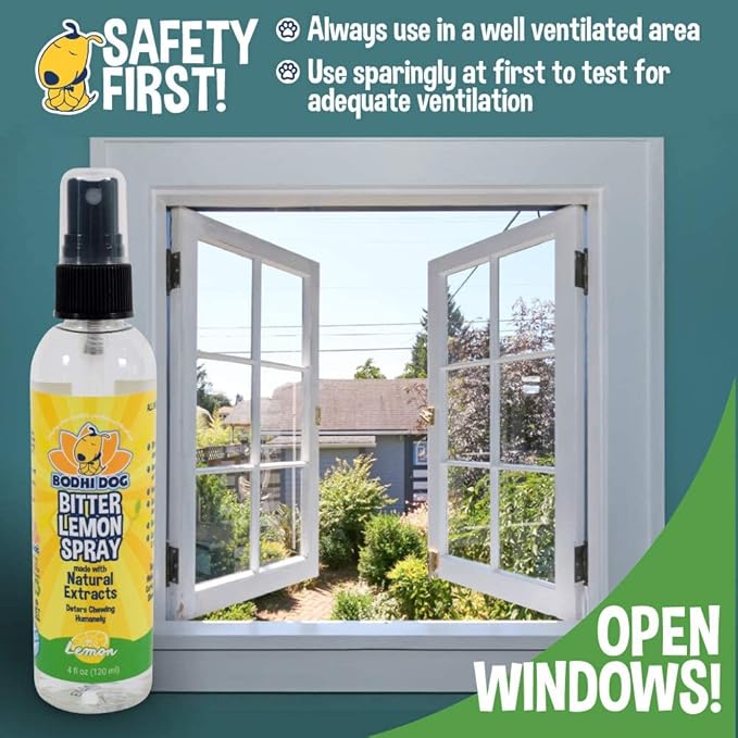 Bodhi Dog Bitter Lemon Spray - Anti-Chew Spray for Dogs, Cats, Puppies, & Kittens - Training Aid for Chewing - Safe & Non Toxic - Ideal for Pet Behavioral Training - Made in USA (4 Fl Oz)