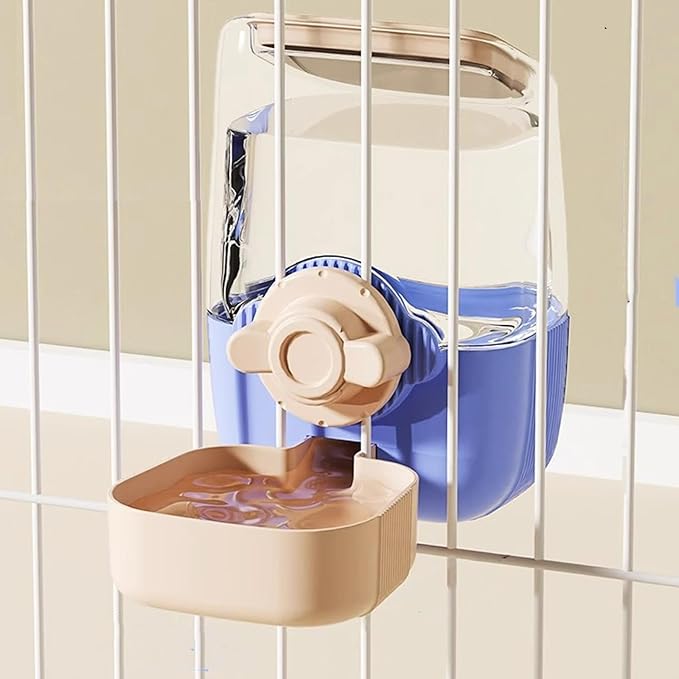 Pet Dog Cat Hanging Automatic Feeders Drinking Bowls, Auto Gravity Rabbits Feeder No Drip Water Set, Cage Pet Feeding Bowls Dispenser for Cats Dogs Puppy, Rabbit (Blue-Pink)