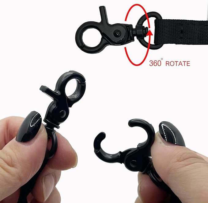Double Headed Hook pet Safety Nylon 2Way Coupler with Nickel-Plated Swivel Clip