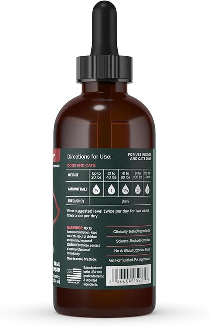 VetriScience DMG Immunity Health Easy-Dose Liquid, Immune Support Supplement for Dogs and Cats, Hypoallergenic, Support Performance, Stamina, Immune Response, (Dimethylglycine), 114 ml