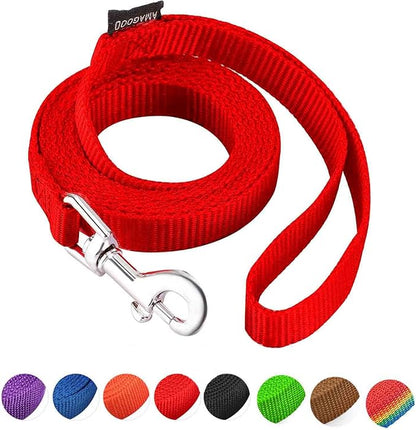 6 FT Puppy/Dog Leashes, Strong Traditional Style Leash with Easy to Use Collar Hook,Dog Lead Great for Small(Red,5/8" x 6 Feet) (Red)