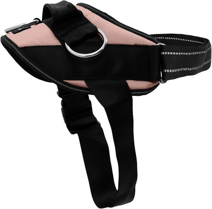 ShawnCo Essential Dog Harness, No-Pull Pet Vest with 3 Leash Clips, No Choke, Reflective, Adjustable and Padded, for Easy Walking and Training for Small, Medium and Large Dogs (Rose Gold, L)