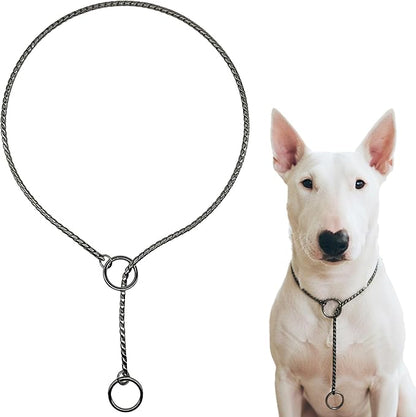 Dog P Snake Chain Chrome Plated Metal Dog Training Choke/Collar-Fully Guaranteed Against Rust Tarnish or Breakage-Recommended for Professional Training (Black, 5mm * 20")