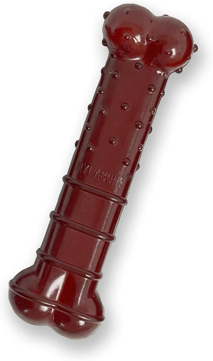 Nylabone Textured Bone Power Chew Toy for Dogs, Durable & Tough Dog Toys for Aggressive Chewers, Basted Blast Bacon & Steak Flavor, Medium Dogs - Up to 35 lbs, 1 Count