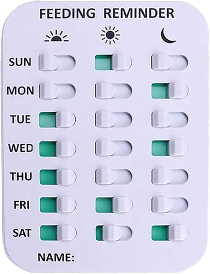 Pet Feeding Reminder, Magnetic or Double Sided Adhesive Application, Reminder with Daily Indicator Tools to Track and Prevent Over or Under Feeding of Pets