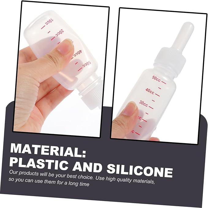 Dog Bottle Set Pack Small Plastic Milk Bottles for Puppy Portable Nurser Scale Leakproof Design