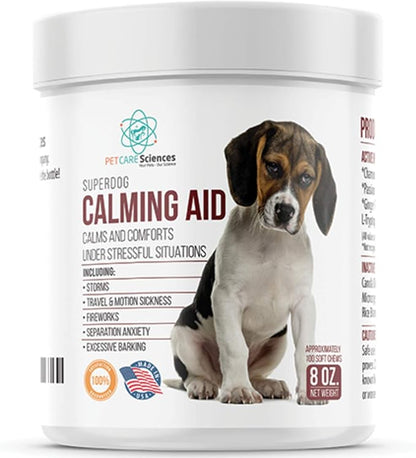 Calming Chews for Dogs or to Calm Puppy - Natural Dog Anxiety Relief - Anti Car Motion Sickness for Dog Calming Treats - Made in The USA - 100 Tasty Turkey Flavor Chews