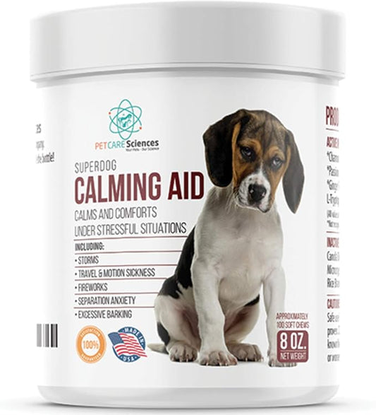 Calming Chews for Dogs or to Calm Puppy - Natural Dog Anxiety Relief - Anti Car Motion Sickness for Dog Calming Treats - Made in The USA - 100 Tasty Turkey Flavor Chews